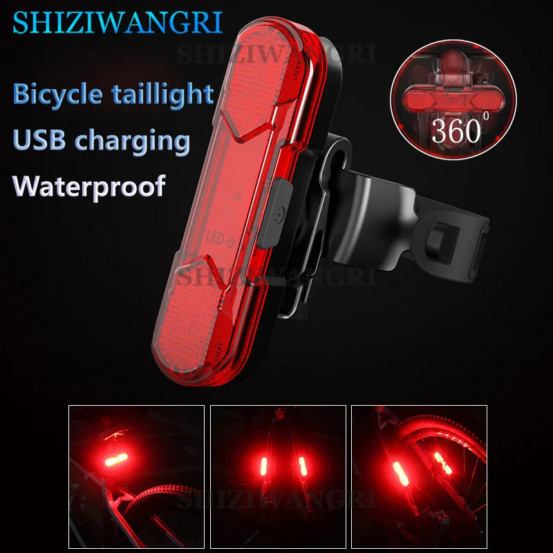 MTB Bike Front Lights USB LED Rechargeable Waterproof Mountain Bike Headlight Bicycle Safety Warning Light Cycling Accessories