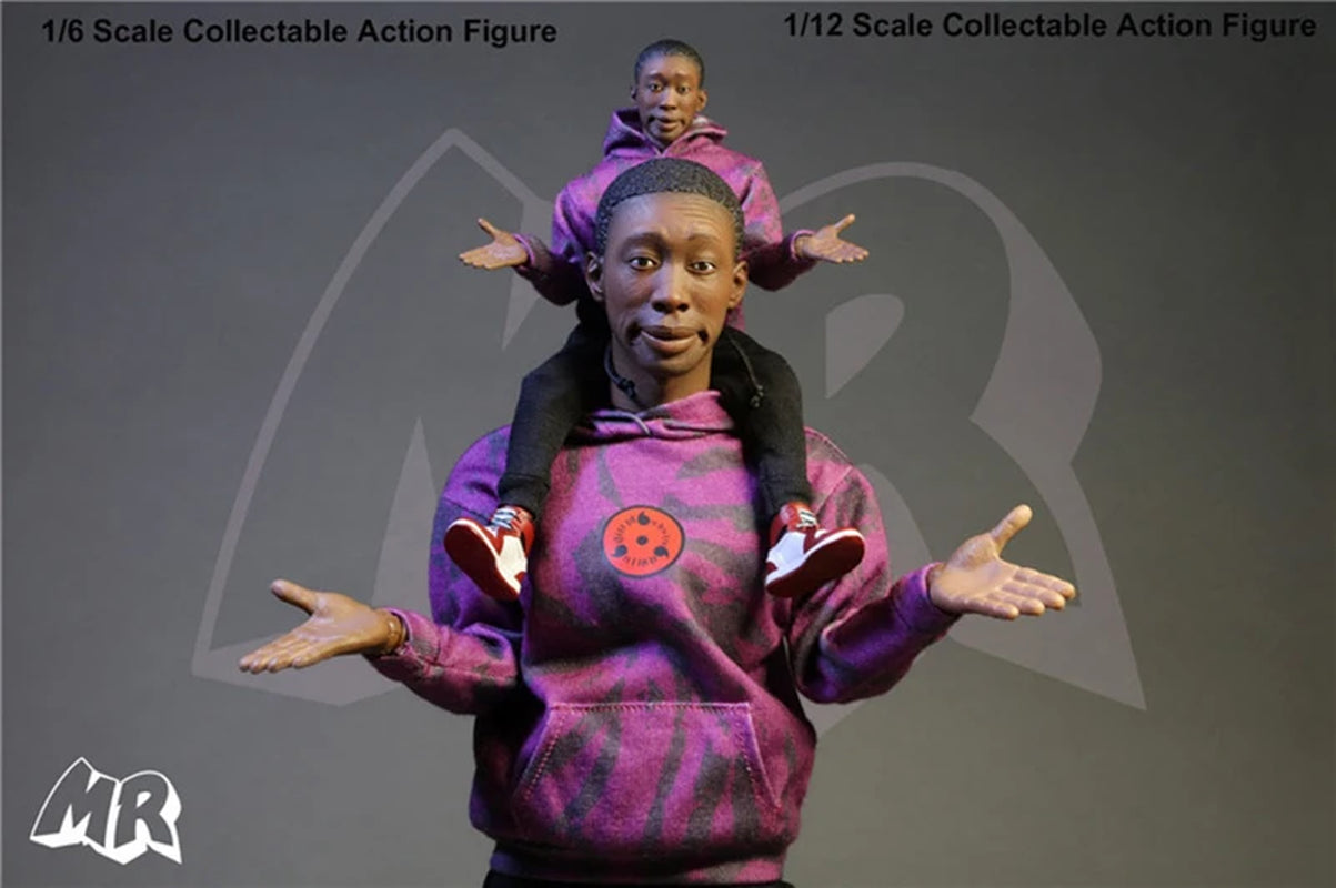 Mr.Figure Mr002 Mr003 1/6 1/12 Men Soldier Mr. No Say Figure Funny Black Body Full Set 12" 6&