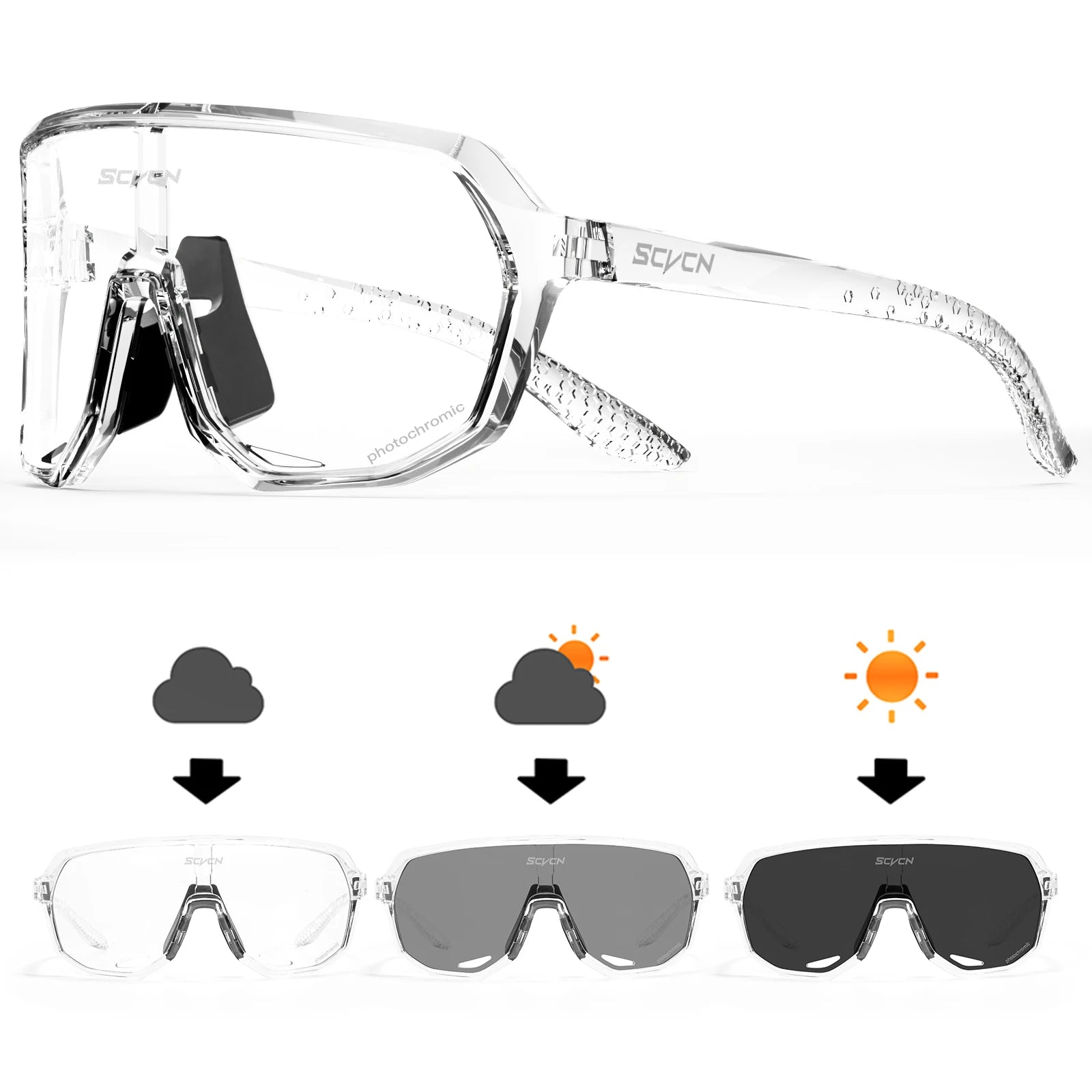 Photochromic Cycling Glasses UV400 Cycling Sunglasses Outdoor Bicycle Sunglasses Bike Goggles Sports MTB Ride Eyewear