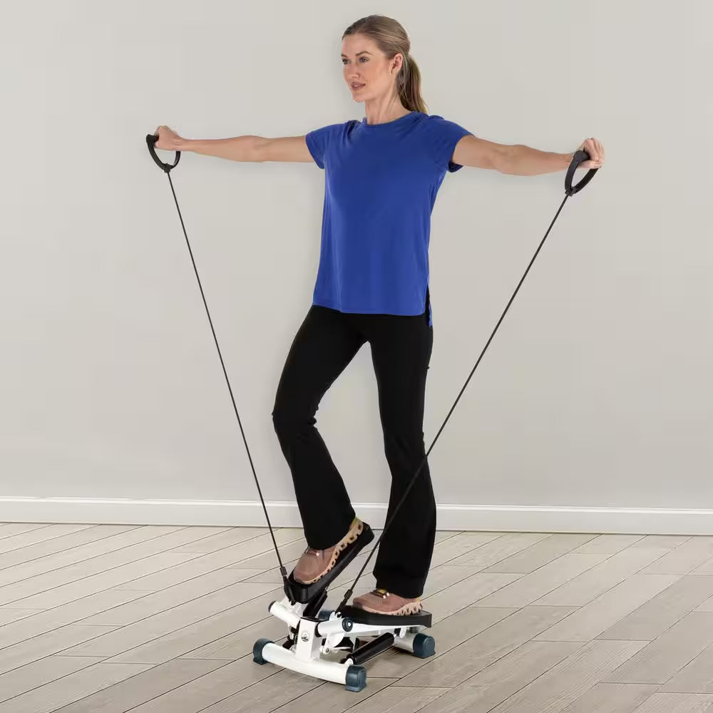 Stair Stepper with Resistance Bands, White