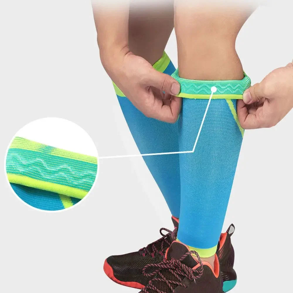 1Pcs Sports Compression Leg Sleeve Basketball Calf Support Running Antiskid Shin Guard Cycling Leg Warmers Sun UV Protection