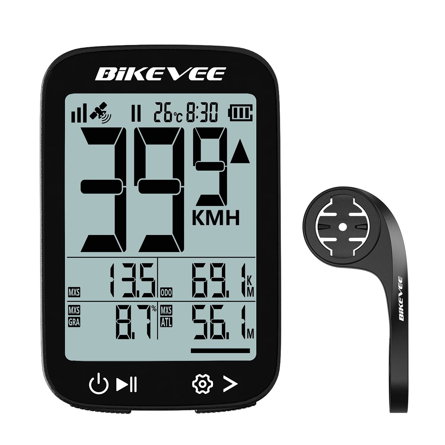 Bike Computer Wireless GPS Bicycle Odometer MPH KM/H Bike Speedometer Cycling Odometer Tracker LCD Display with Backlight