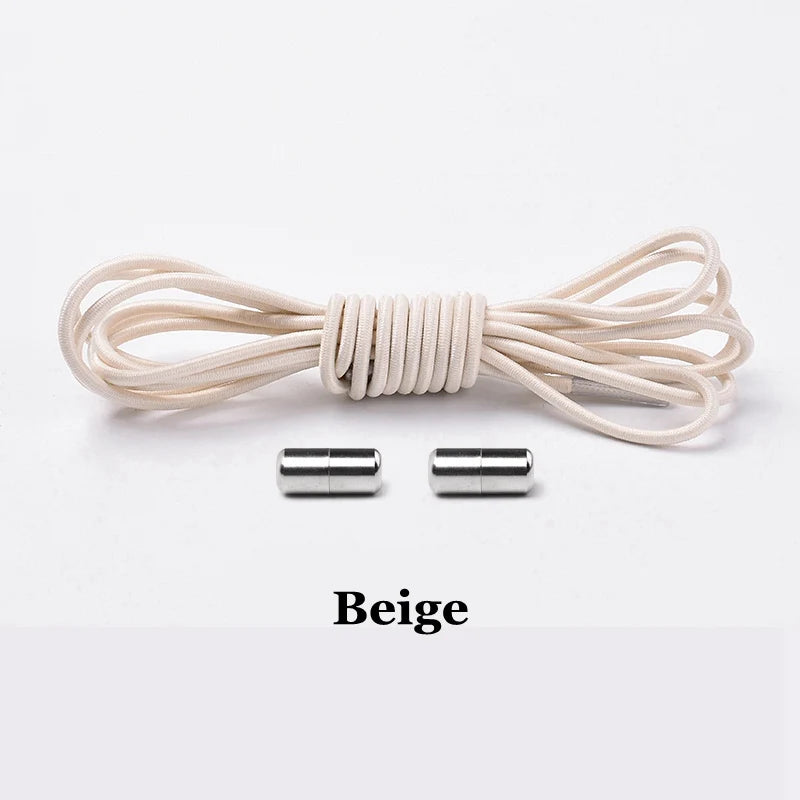 1Pair Elastic Shoelaces round No Tie Shoe Laces Sneakers Shoelace Kids Adult Elastic Laces One Size Fits All Shoes Dropshipping