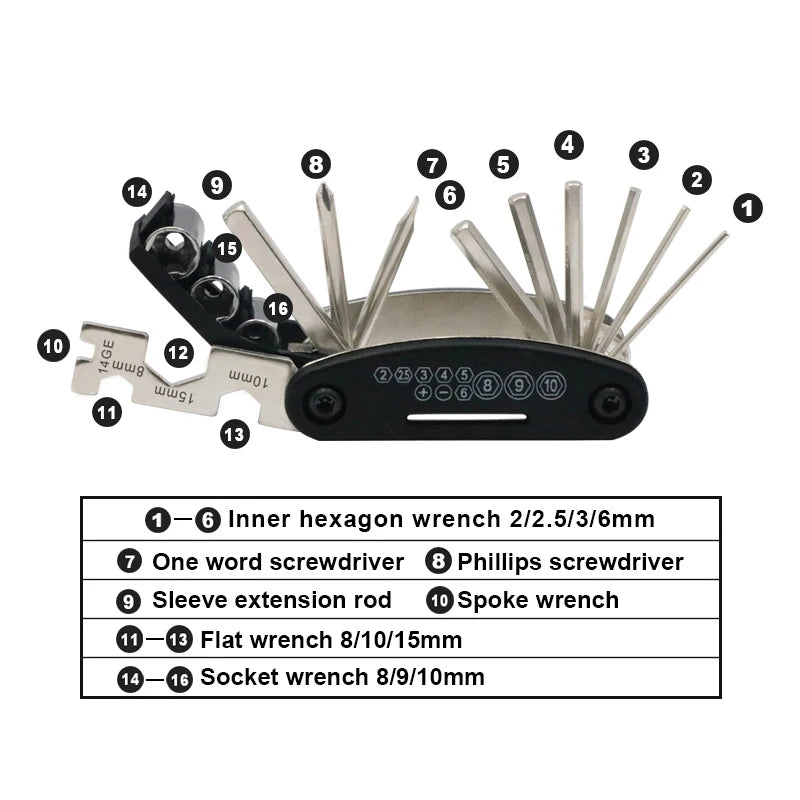 Bicycle Tire Repair Tools Kits Multi-Function Hand Air Pump Hose Set Inflator Schrader Presta Valve for Bike Inner Tire Patches