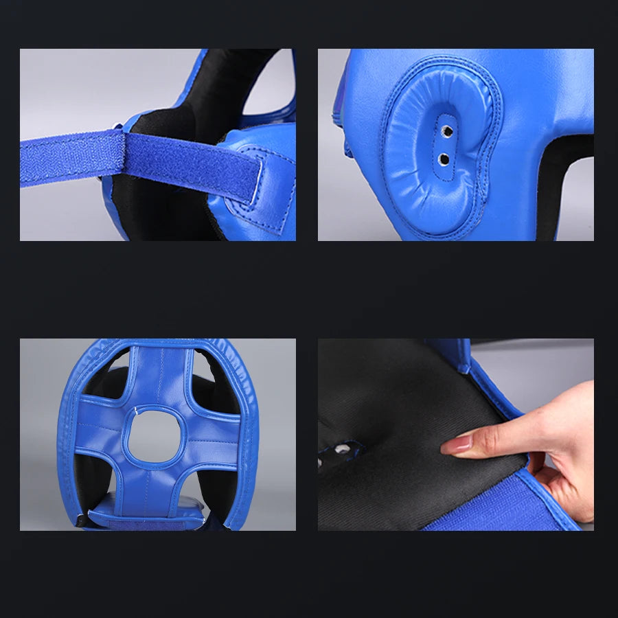Boxing Head Protection Fully Enclosed Combat Protective Gear, Muay Thai Helmet, Free Combat, Sanda Head Cover,Headgear