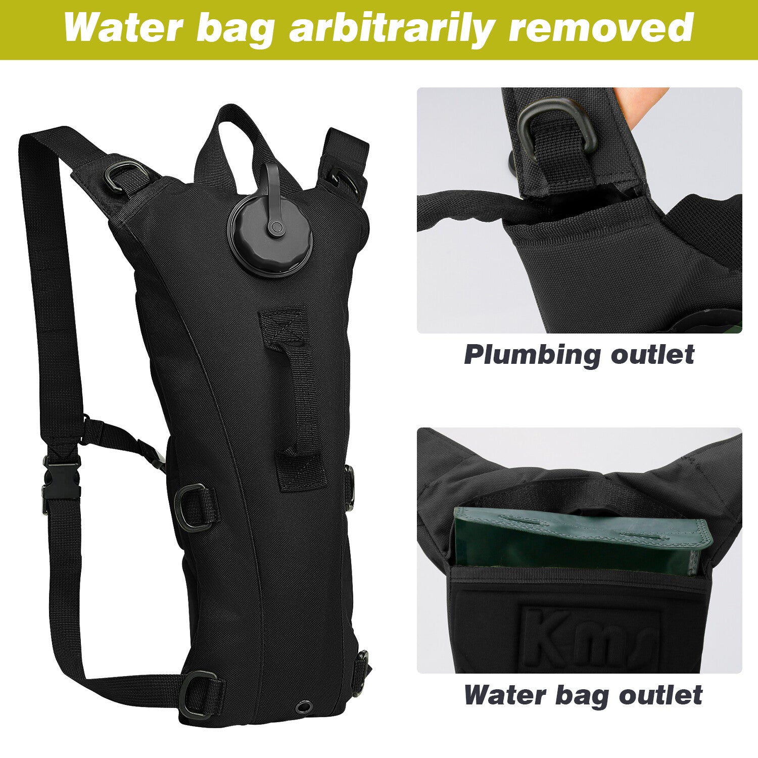 Cycling Hydration Bladder - 3L Leakproof Water Bag for Backpacks (BPA Free) USA