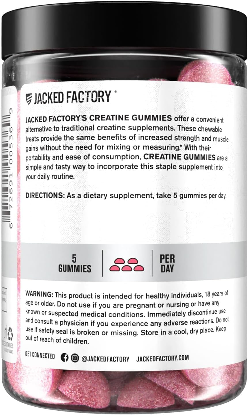Creatine Monohydrate Gummies 5G Daily Dose (1G per Gummy) - Creatine Gummy for Men and Women, Vegan-Friendly, Travel-Friendly, Third-Party Tested - 150 Gummies, Watermelon
