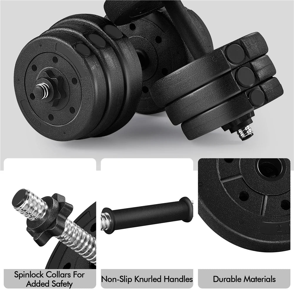 55Lb Adjustable Dumbbell Set for Home Gym, Black