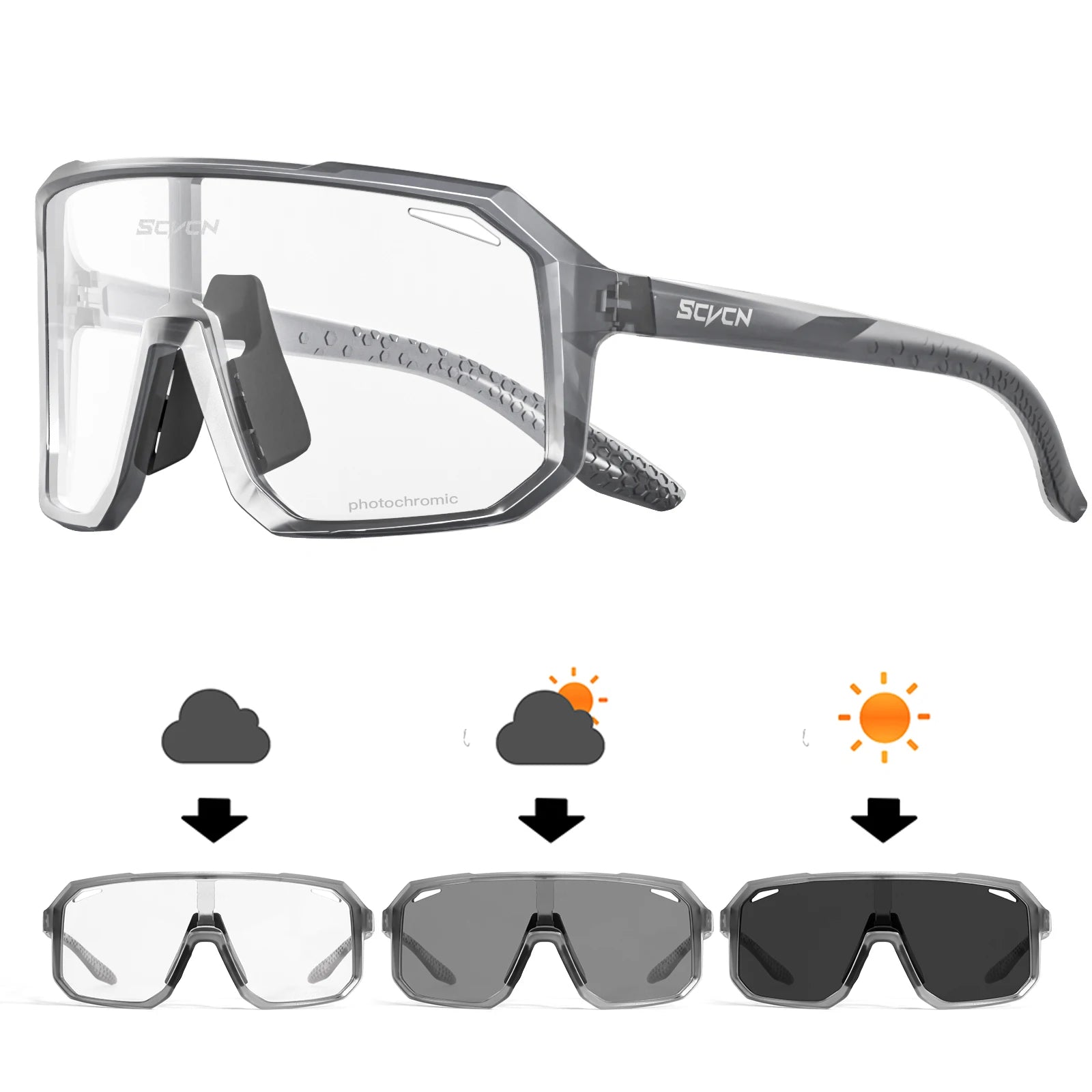 Photochromic Cycling Glasses UV400 Cycling Sunglasses Outdoor Bicycle Sunglasses Bike Goggles Sports MTB Ride Eyewear