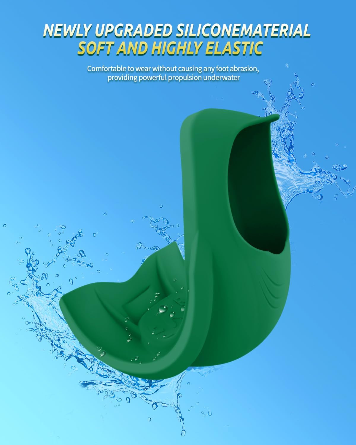 Streamlined Swimming Fins,Training Short Flippers,Silic