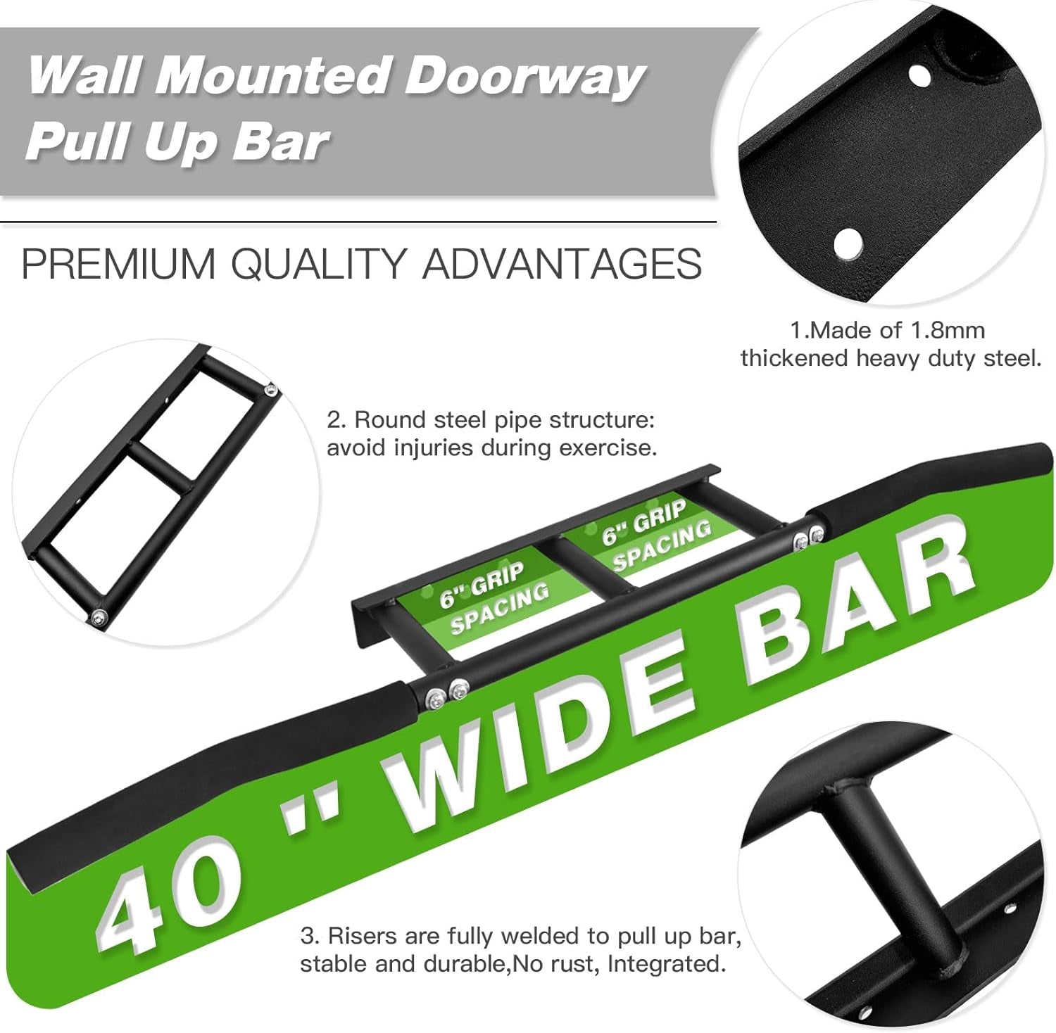 Pull up Bar, Chin up Bars Ceiling Mount, Workout for Home Gym, Beam, Crossfit -