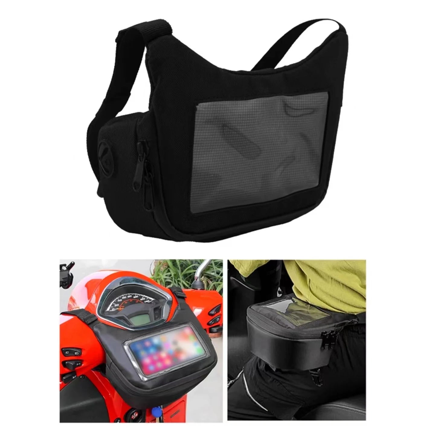 Waterproof Handlebar Bag Front Basket Portable for Vespa Hiking Cycling Travel Satchel Fanny Pack Waist Motorcycle Bags