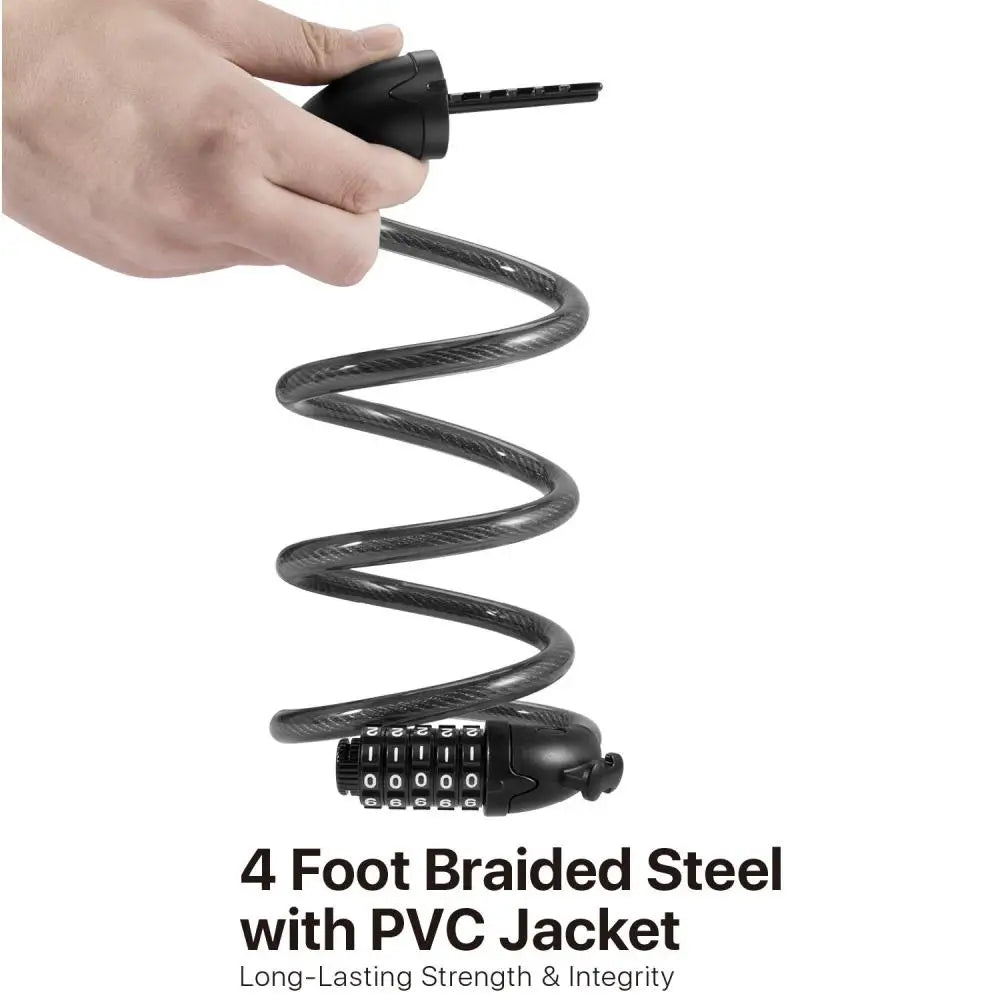 DOMEN Bicycle Heavy Duty Lock Anti-Theft 5 Digit Password Lock Bike Portable Security Steel Chain Lock Motorcycle Ring Lock