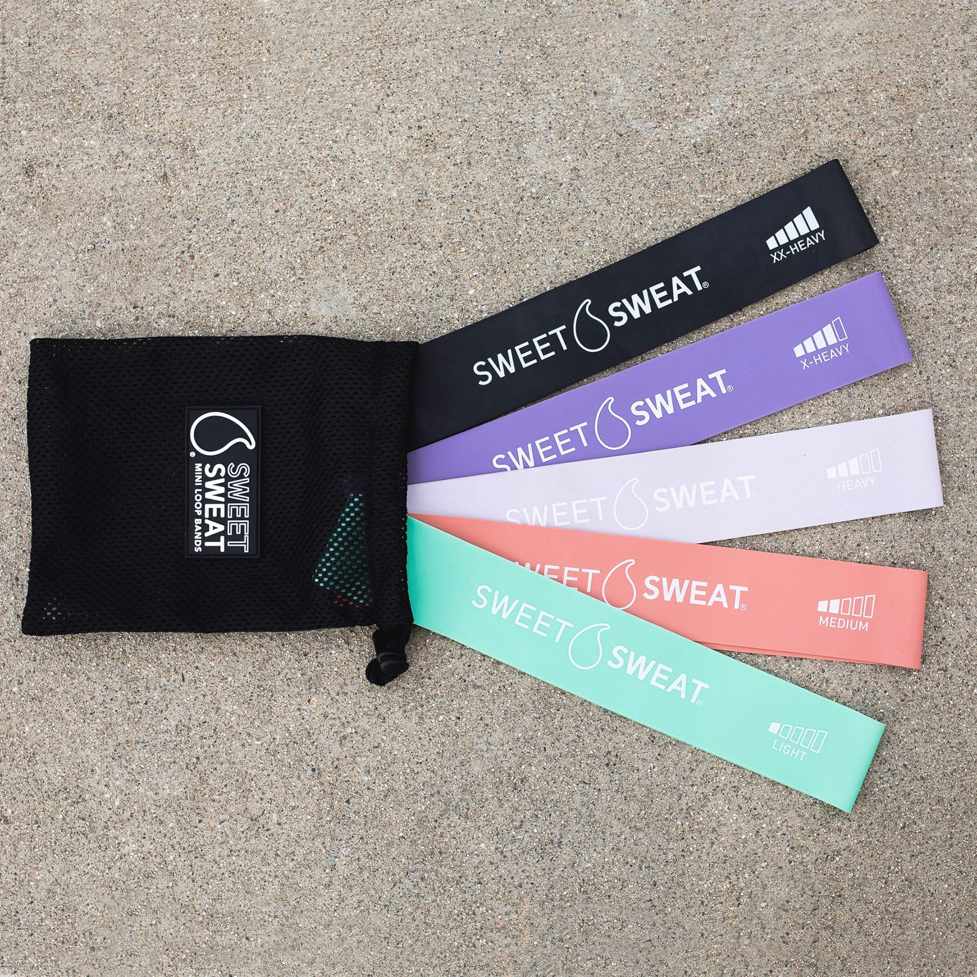 Sweet Sweat Mini Loop Resistance Bands - 5 Levels of Resistance
