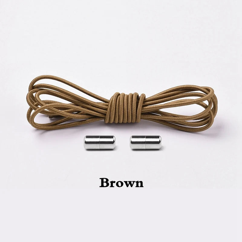 1Pair Elastic Shoelaces round No Tie Shoe Laces Sneakers Shoelace Kids Adult Elastic Laces One Size Fits All Shoes Dropshipping