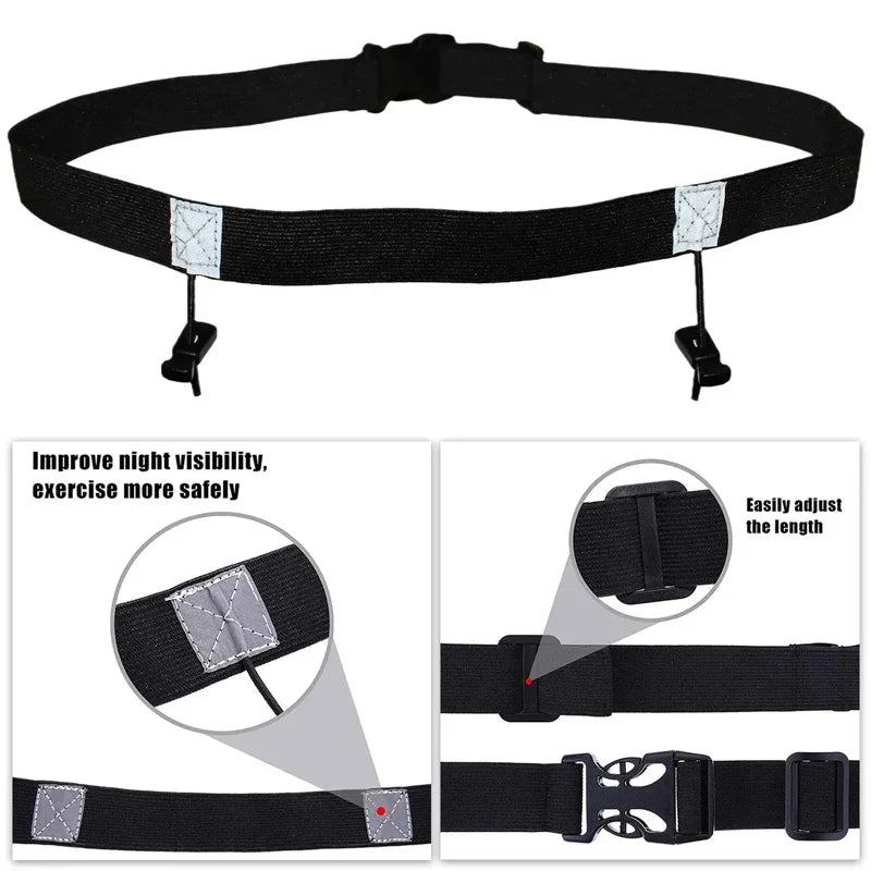 Running Race Number Belt Waist Pack Bib Holder for Triathlon Marathon Cycling Motor with 6 Gel Loops Fitness Sport Accessories
