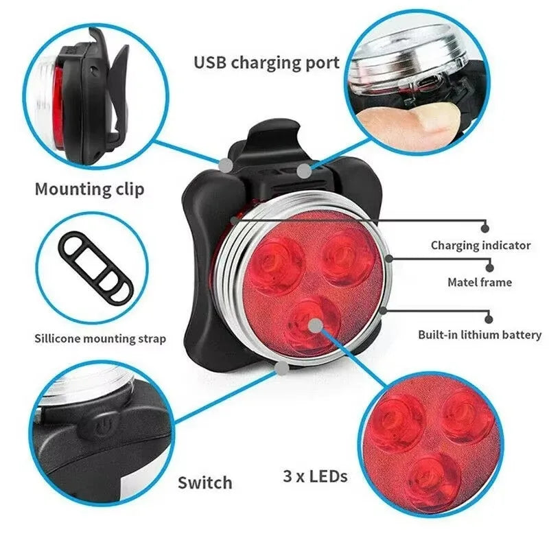 Bicycle Light USB Rechargeable Bike Lamp Led Headlight/Taillights for Bicycle Cycling Bicycle Lighting Bike Accessories