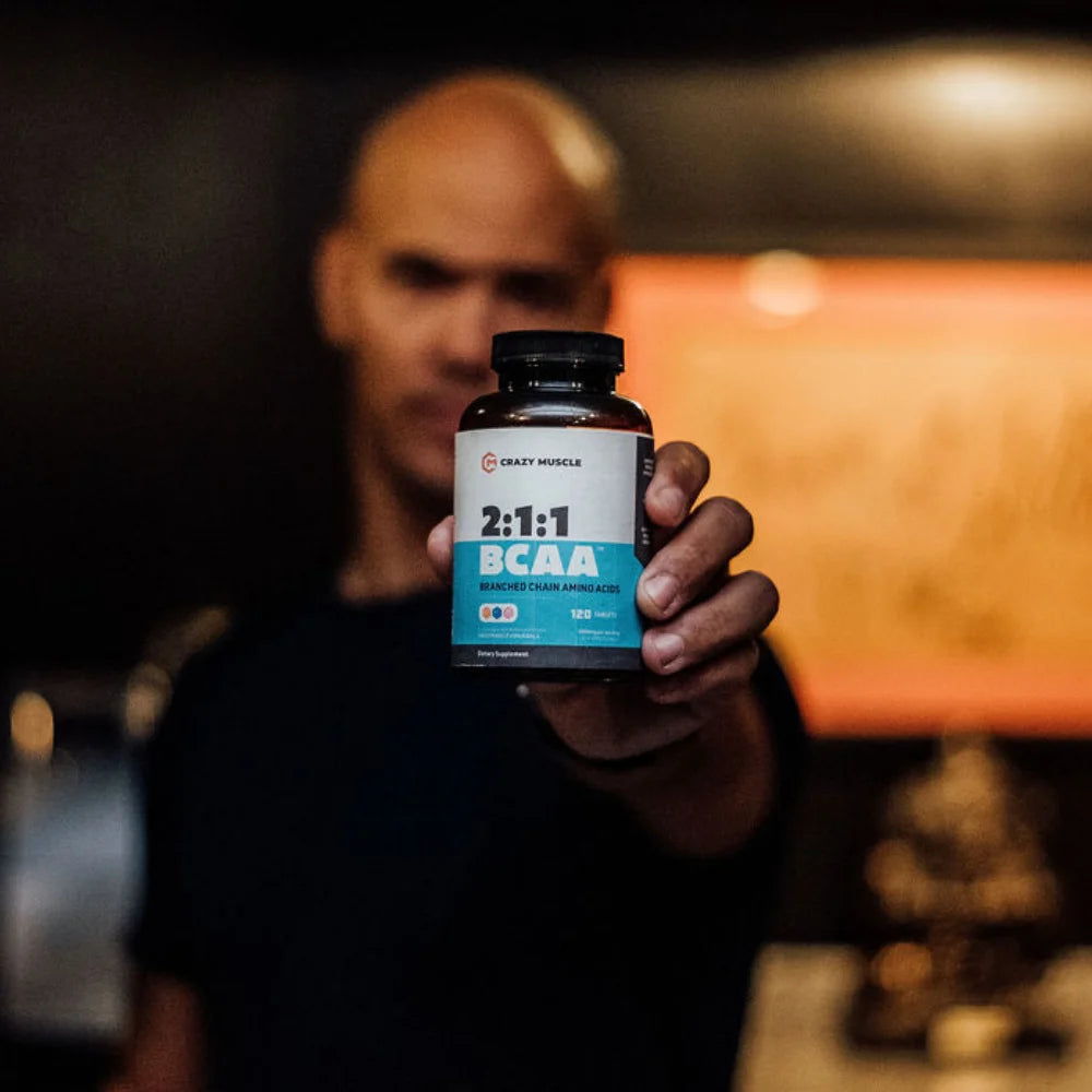 BCAA Pills by : Post-Workout Muscle Recovery + Build Muscle - 120 Tablets