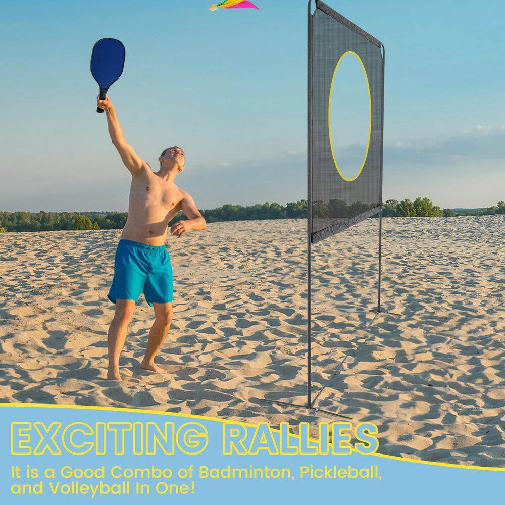 Portable Pickleball with Net 5 Ft. X 7 Ft. Pickleball System Pickleball Game Sets Fun Games for Adults and Family