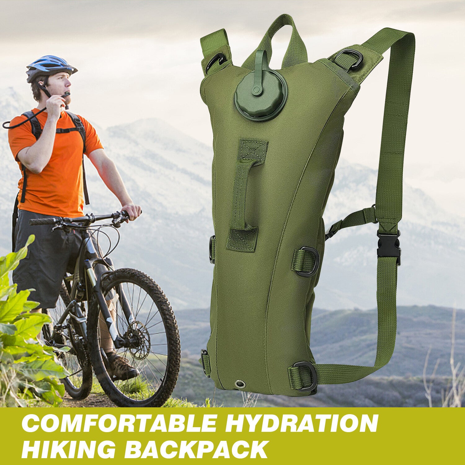 Cycling Hydration Bladder - 3L Leakproof Water Bag for Backpacks (BPA Free) USA