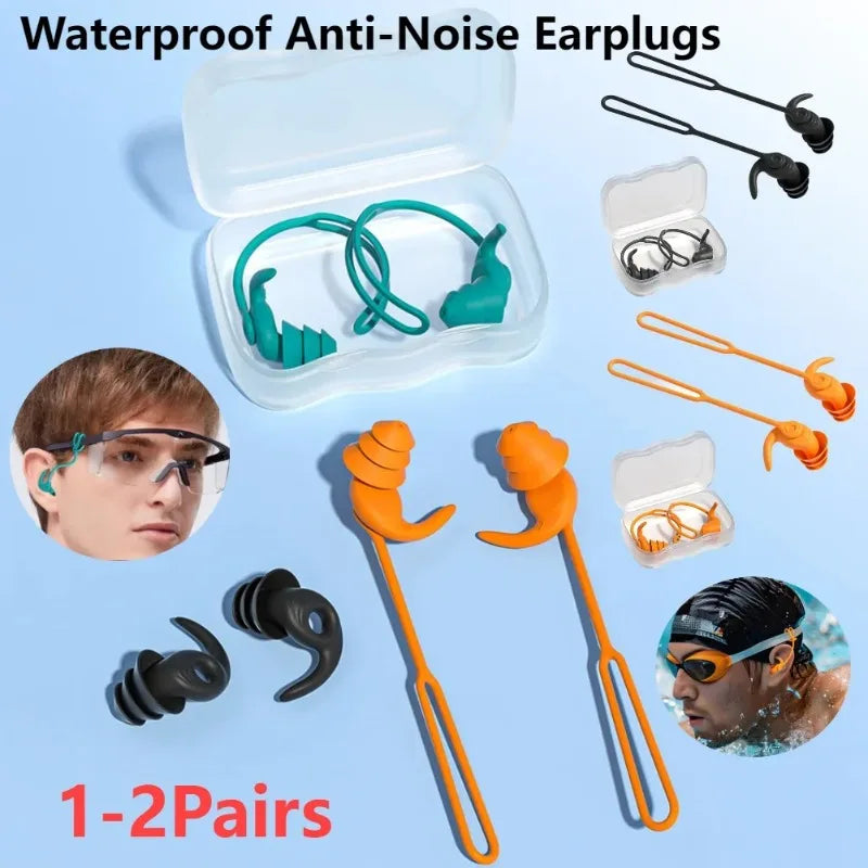 1Pair/2Pair Swim Ear Plugs Silicone Waterproof Anti-Noise Pool Accessories Swimmingearplugs Water Sports Swim Swimming Ear Plugs