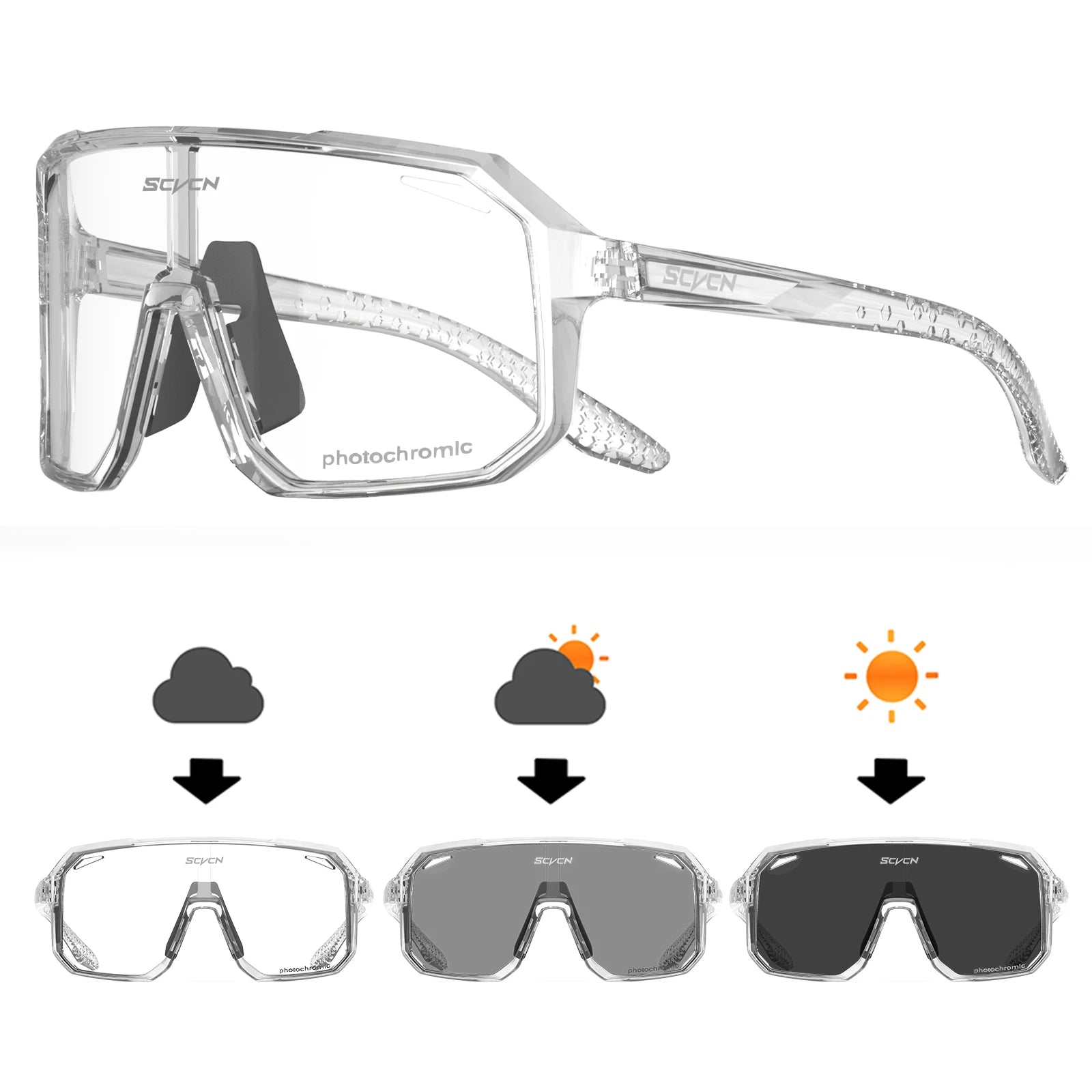 Photochromic Cycling Glasses UV400 Cycling Sunglasses Outdoor Bicycle Sunglasses Bike Goggles Sports MTB Ride Eyewear