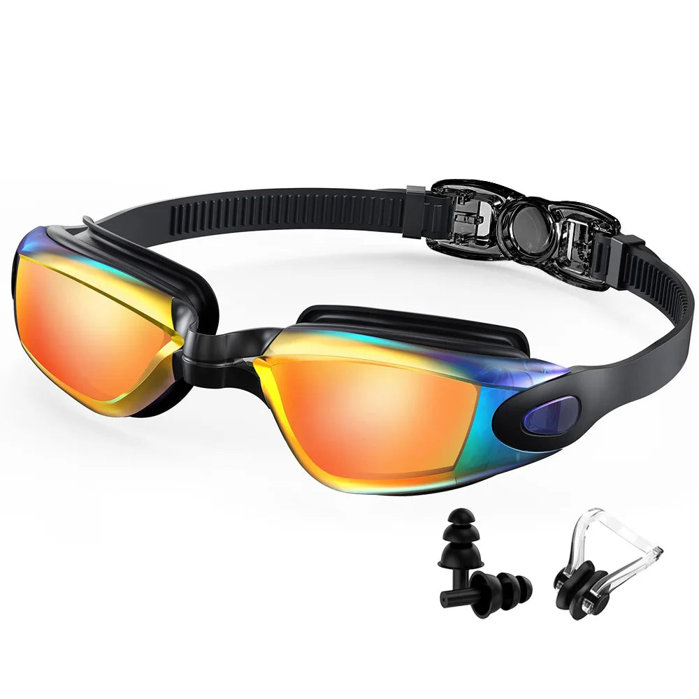 Swimming Goggles Professional Waterproof Swim Eyewear Glasses Anti-Fog 100% UV Protection No Leaking for Adult Men Women Youth
