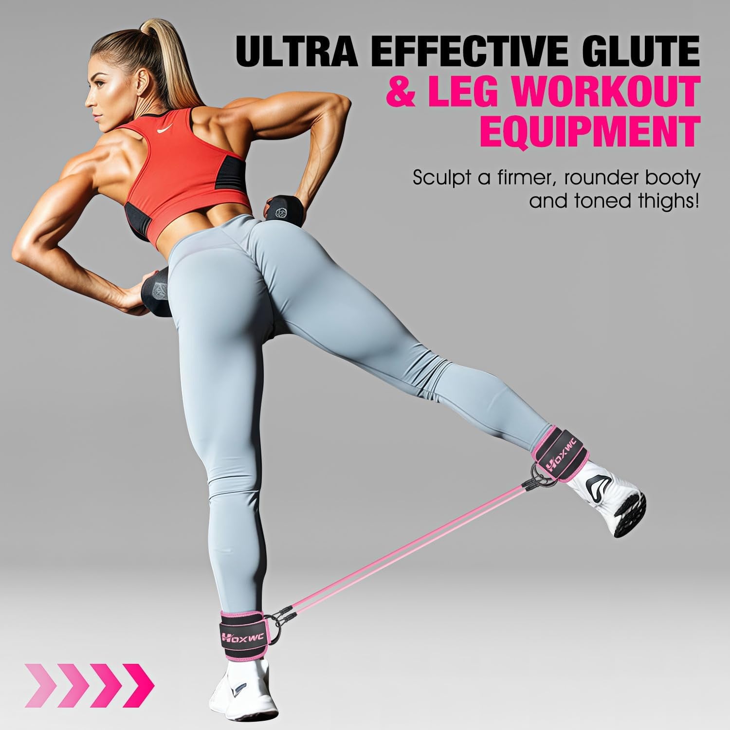 Ankle Resistance Bands with Cuffs, Ankle Bands for Working Out, Ankle Resistance
