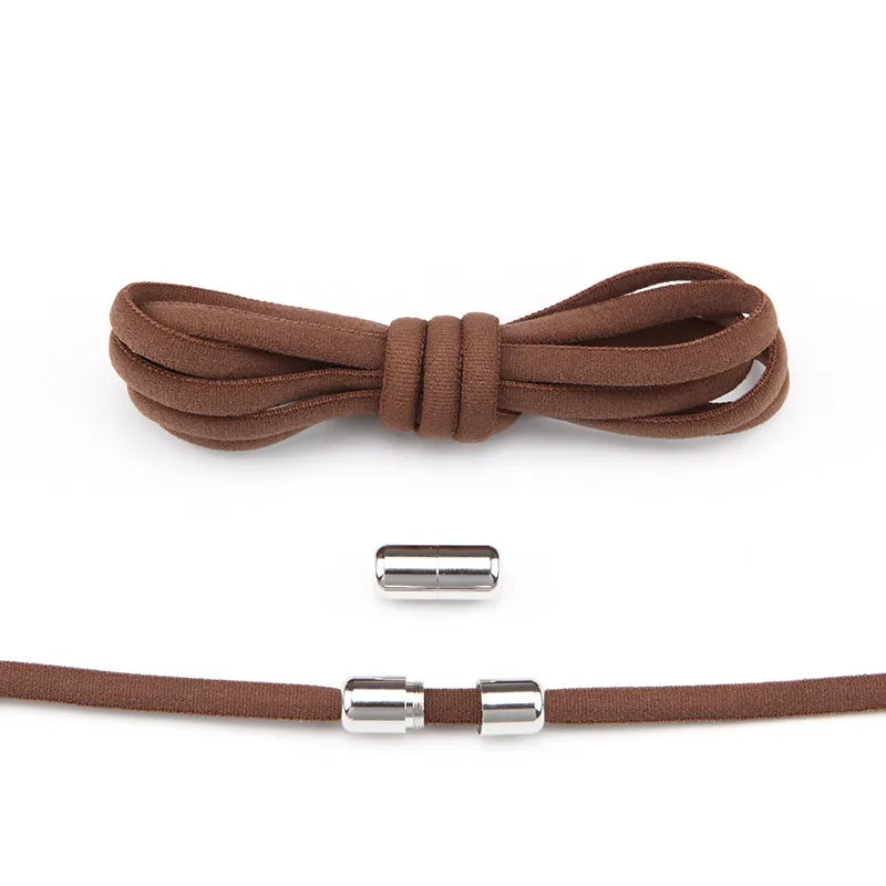 New Version Elastic No Tie Shoelaces Metal Lock Shoe Laces for Kids Adult Sneakers Quick Shoelaces Semicircle Shoestrings