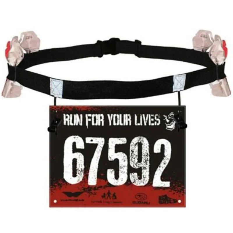 Running Race Number Belt Waist Pack Bib Holder for Triathlon Marathon Cycling Motor with 6 Gel Loops Fitness Sport Accessories