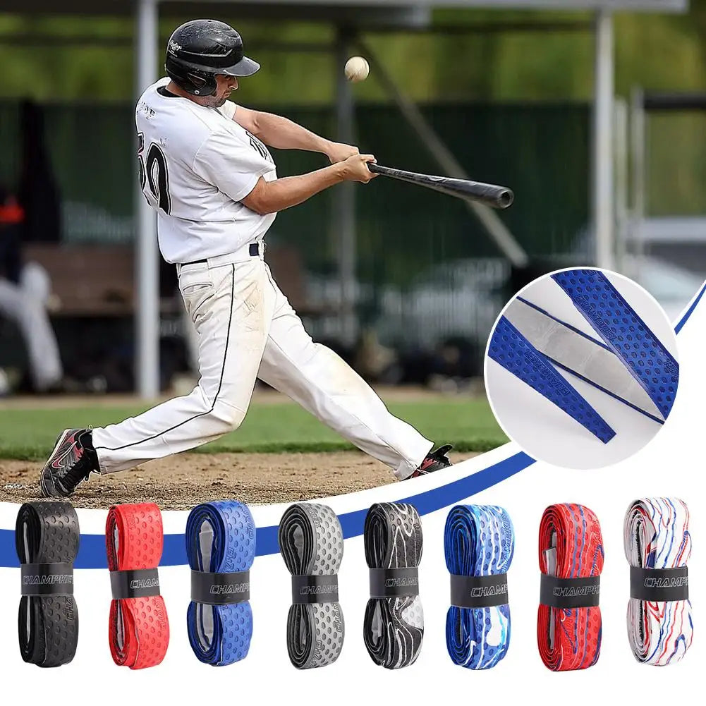 3Pcsx1M Bat Grip Tape for Baseball Absorbs Sweat Tennis Grip Racket Handle Grip PU Anti-Skid Overgrip Tape for Pickleball