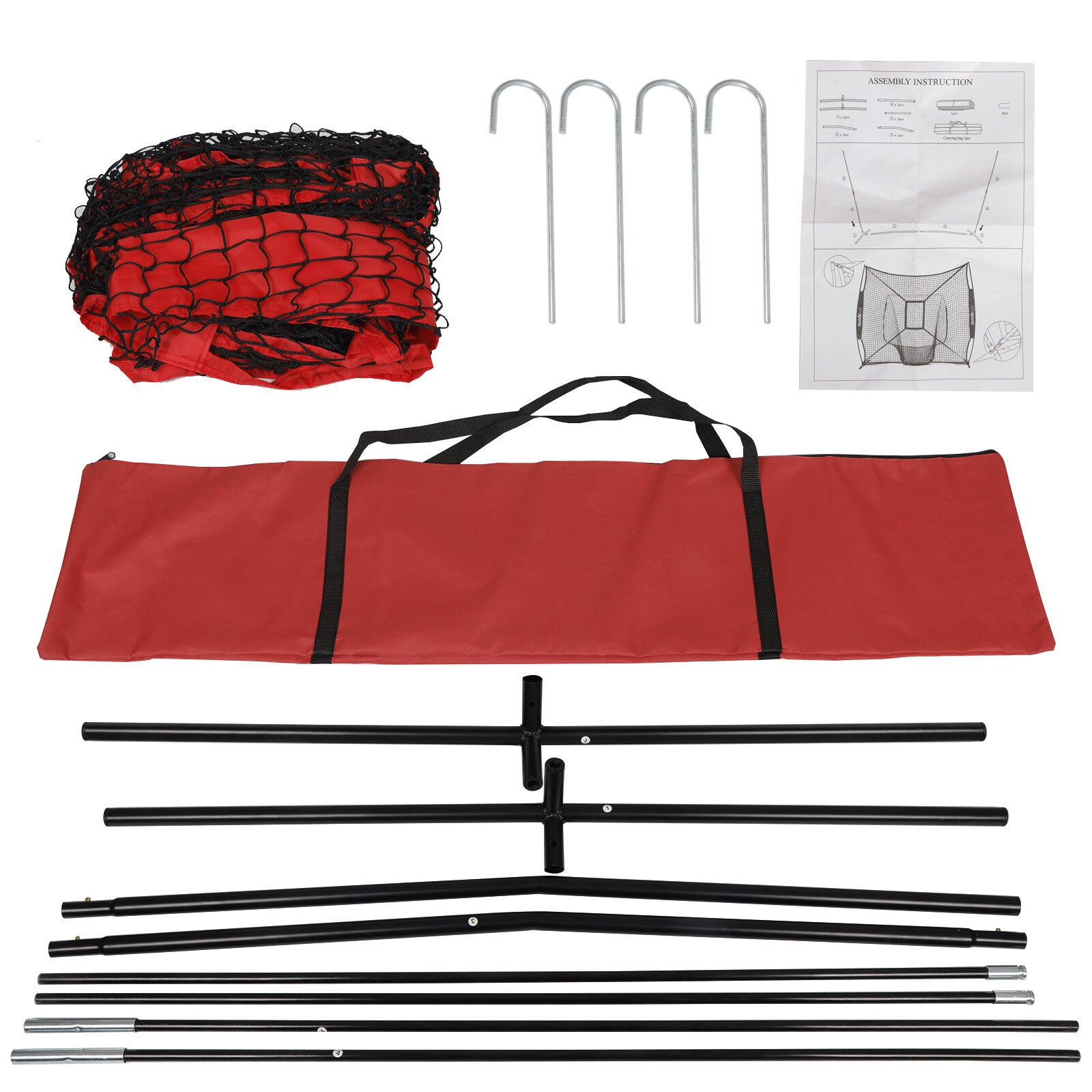 7X7Ft Baseball Softball Practice Batting Training Net W/Carry Bag Strike Zone