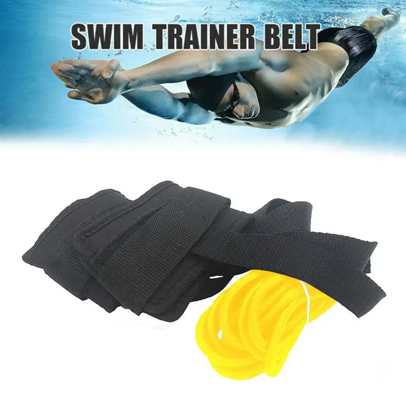 Swim Ankle Strap Stationary Swim Training Leashs with Tether and Elastic Rope and Storage Bag for Swimming Resistance Training