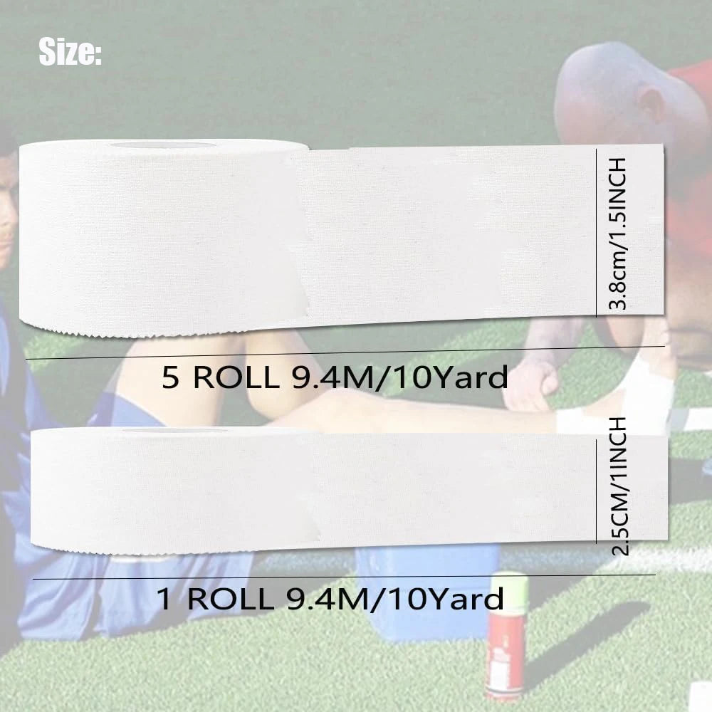 6Pcs Athletic Tape Boxing Adhesive Sport Tape Cotton White Injury Taping 2.5/3.8Cm Elastic Adhesive Bandage for Ankles