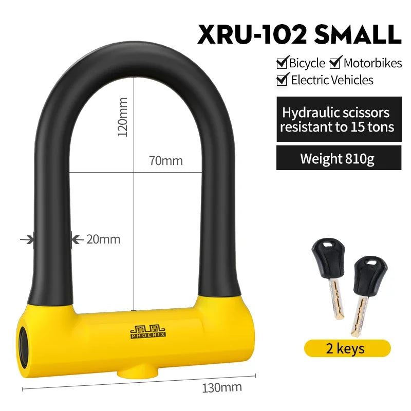 XUNTING Bicycle U-Shaped Lock Safety Lock for Bicycle Accessories for Motorcycle Electric Scooter Mountain and Road Bike Lock