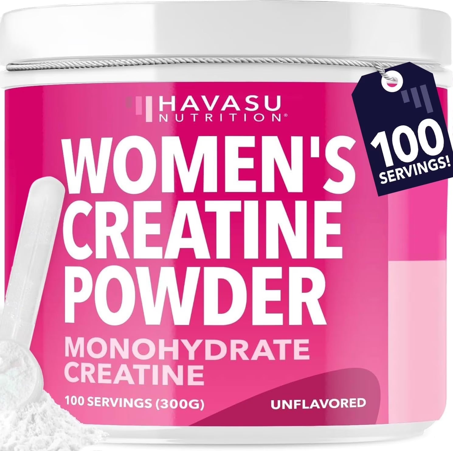 Micronized Creatine Monohydrate Powder for Women, Unflavored, 10.6 Oz (100 Servings)