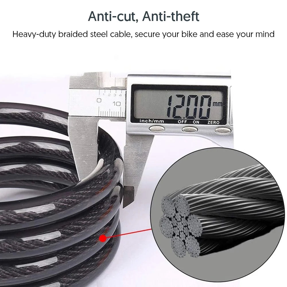 Bike Lock with Combination 4 Ft Bicycle Lock Secure 5 Digit Resettable Cable Lock