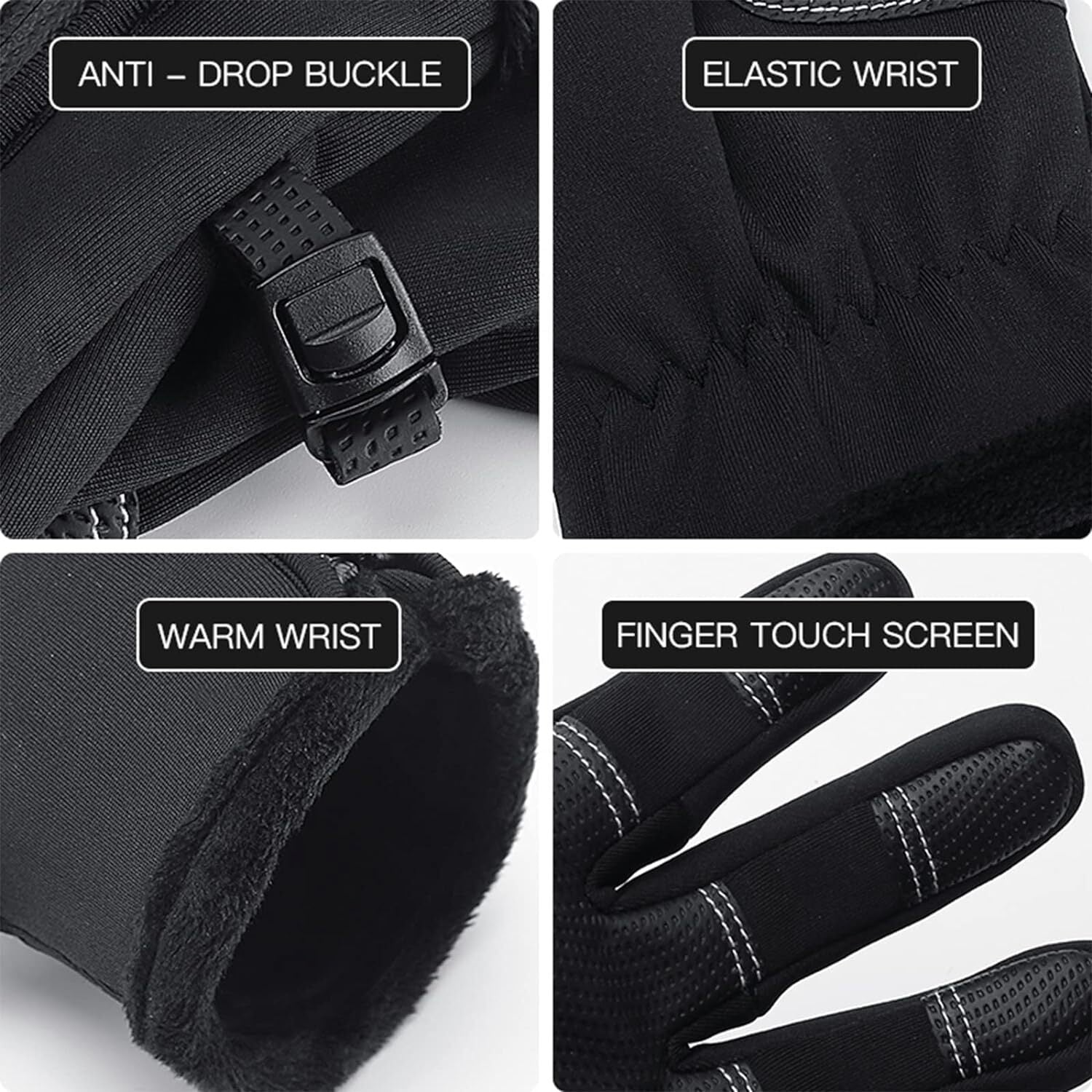 Winter Cycling Gloves Touch Screen Windproof Warm Anti-Slip Gloves for Men Women