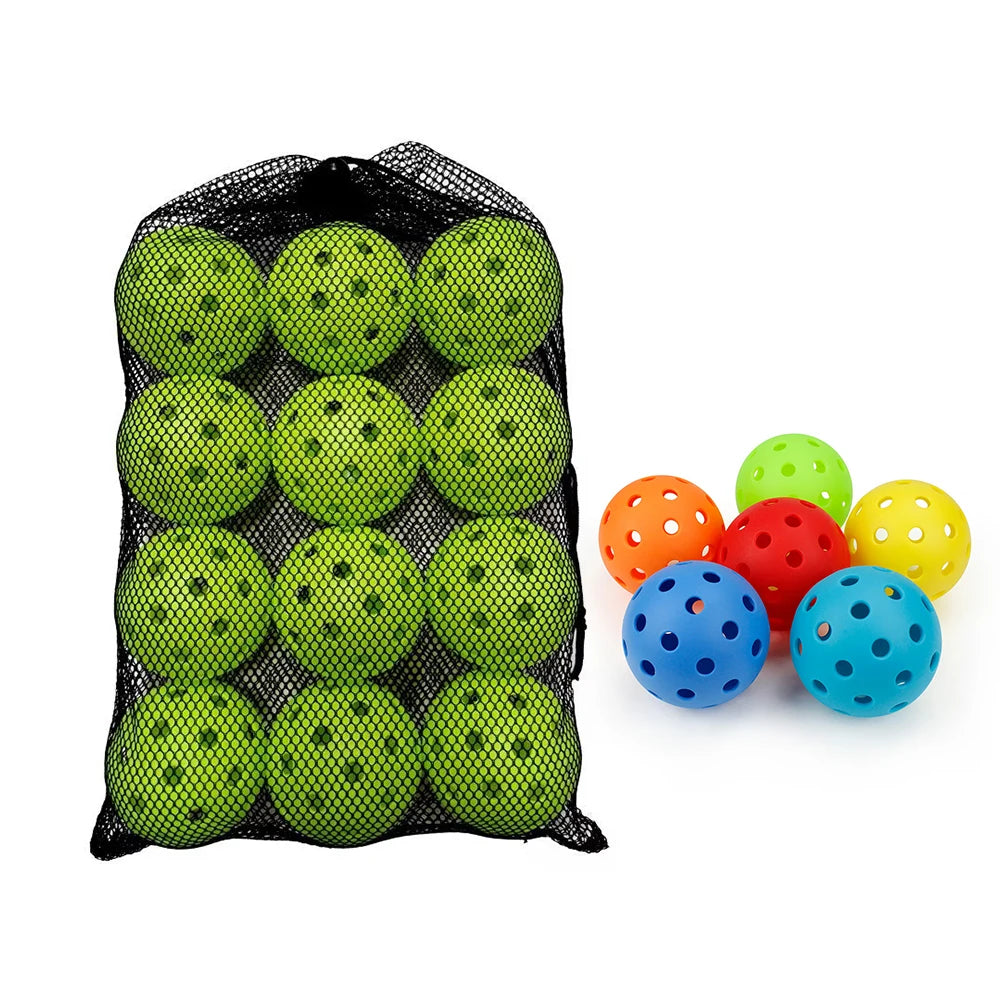 12Pcs Pickleball 74MM Durable 40 Holes Outdoor Pickleballs 26G Outdoor for Competition Pickleball Packs of Pickleballs