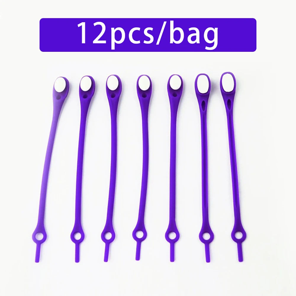 12Pcs Stretch Silicone Shoelaces No Tie Shoe Laces Elastic Laces Sneakers Adults Kids Lazy Shoelace for Shoes Rubber Zapatillas