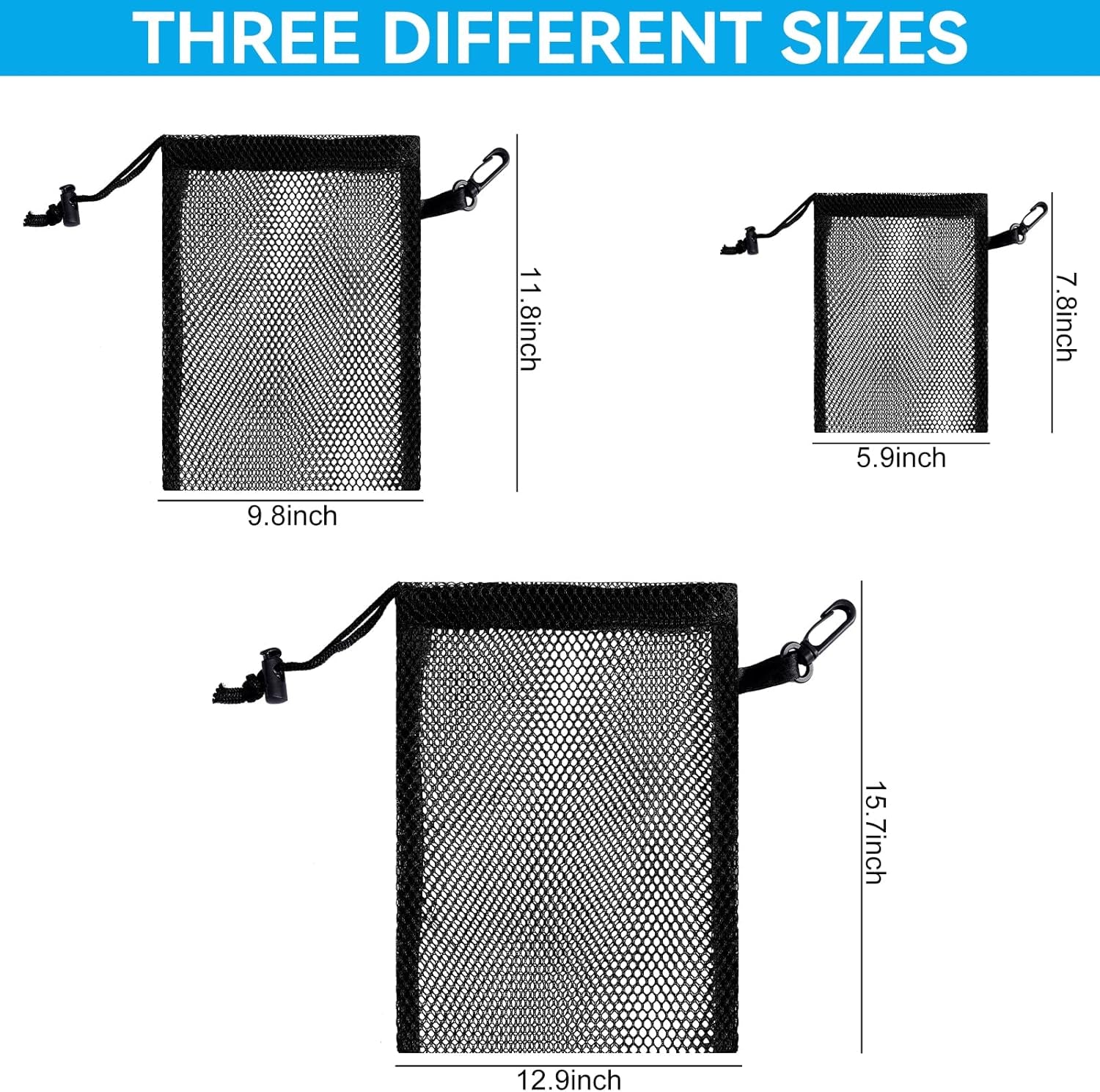 6Pcs Mesh Bag Stuff Sack Nylon Drawstring Laundry Bag Gym Bag 13"X15.5"…