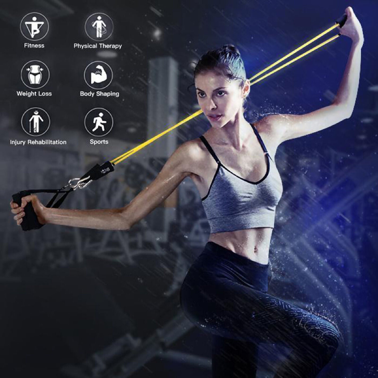 11Pcs/Set Latex Resistance Bands Multifunction Elastic Exercise Resistance Bands