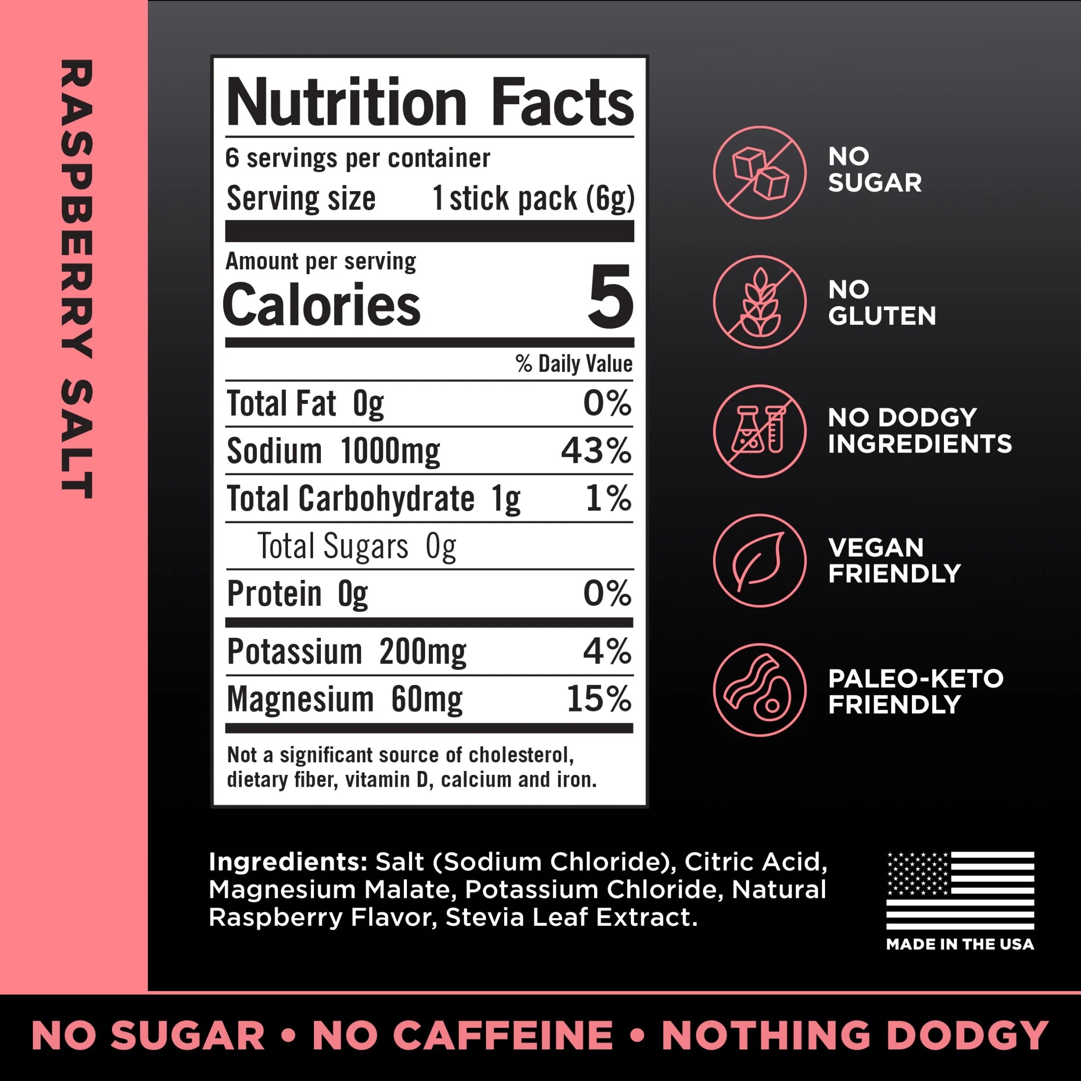 Zero Sugar Electrolyte Drink Mix - Raspberry - 6Ct