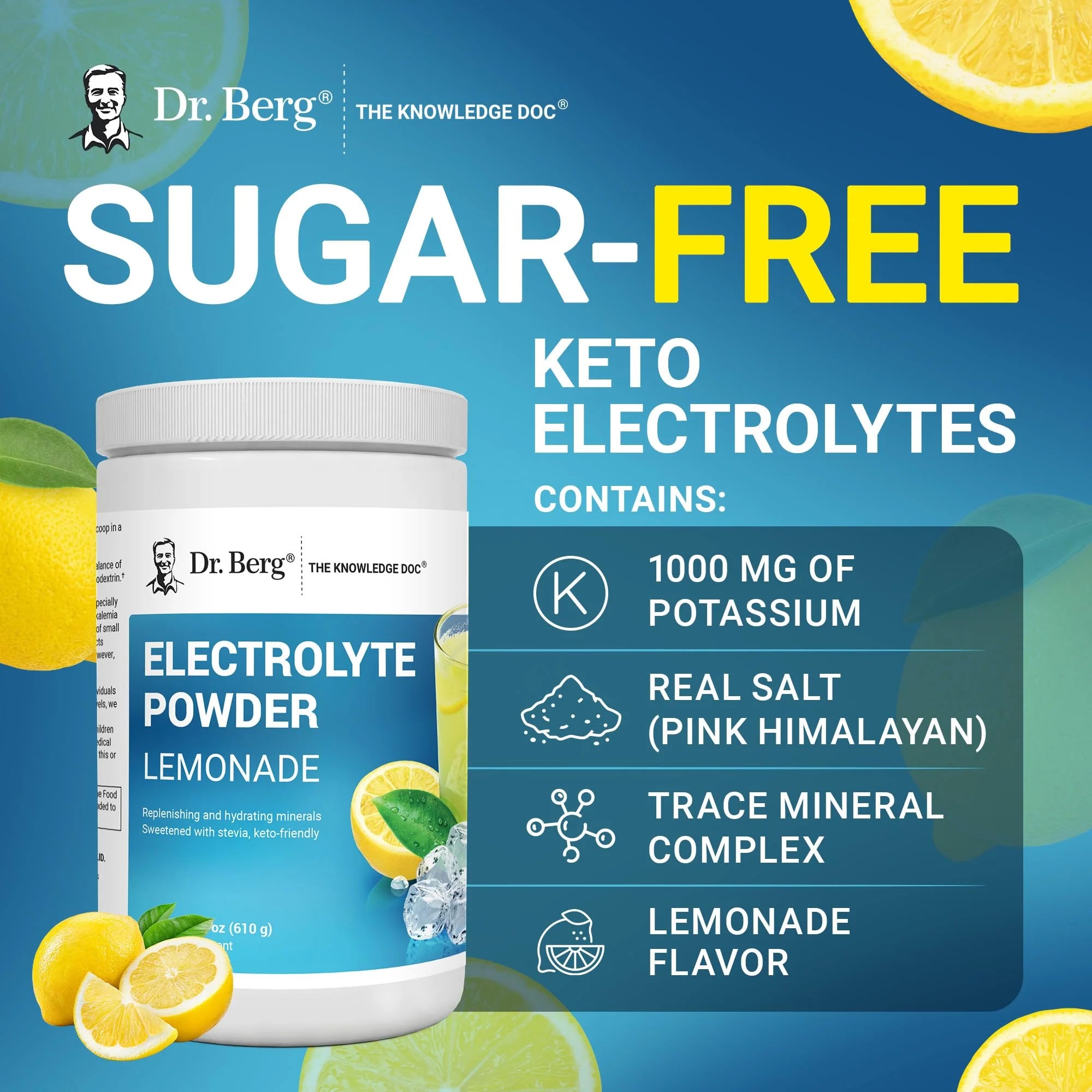 Electrolyte Powder Lemonade - Hydration Powder, 100 Servings