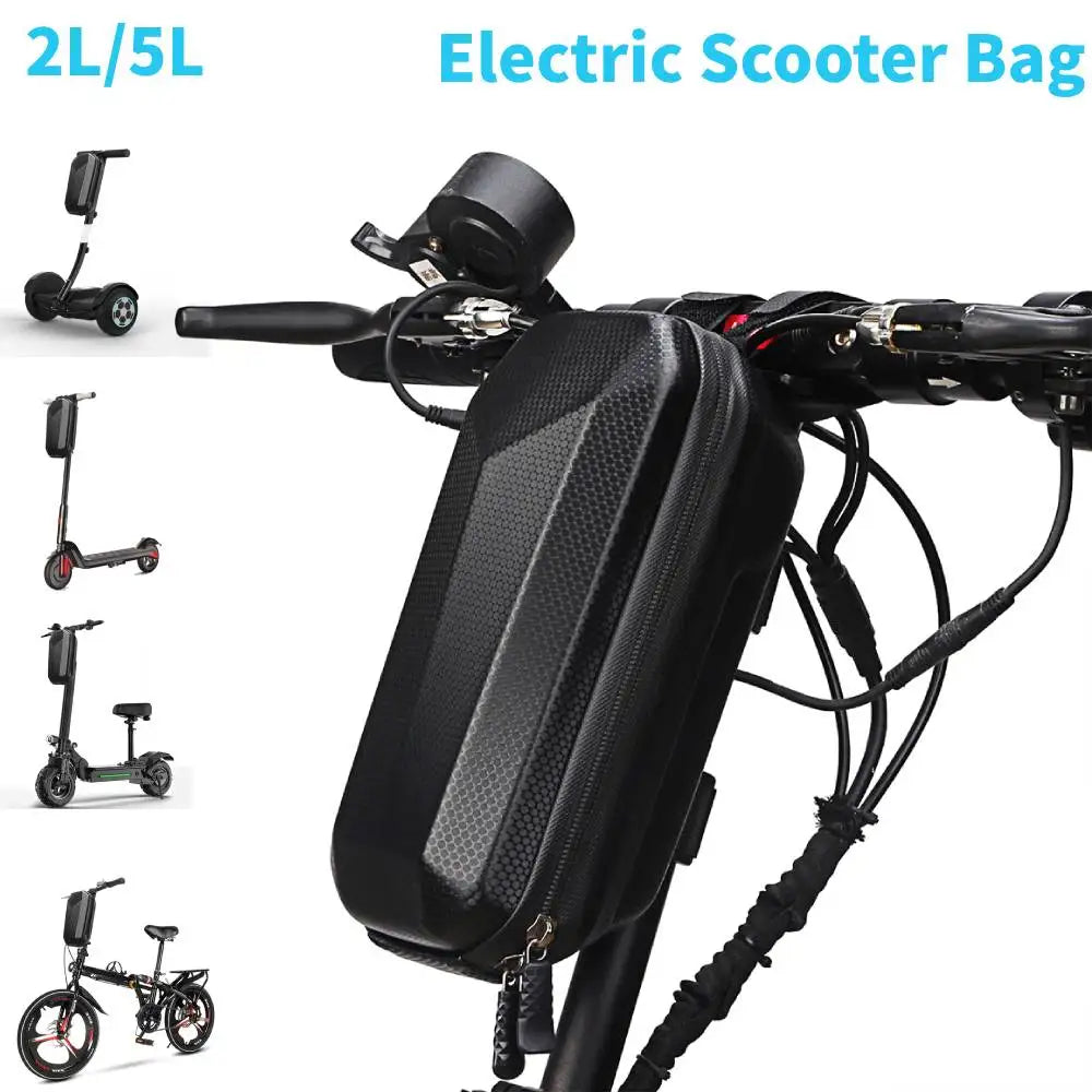 2L /5L Electric Scooter Front Bag Waterproof Folding EVA Hard Shell Bags Bicycle Handlebar Hanging Bag Storage Accessories