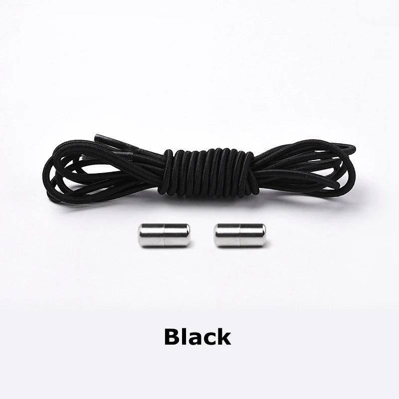 1Pair Elastic Shoelaces round No Tie Shoe Laces Sneakers Shoelace Kids Adult Elastic Laces One Size Fits All Shoes Dropshipping