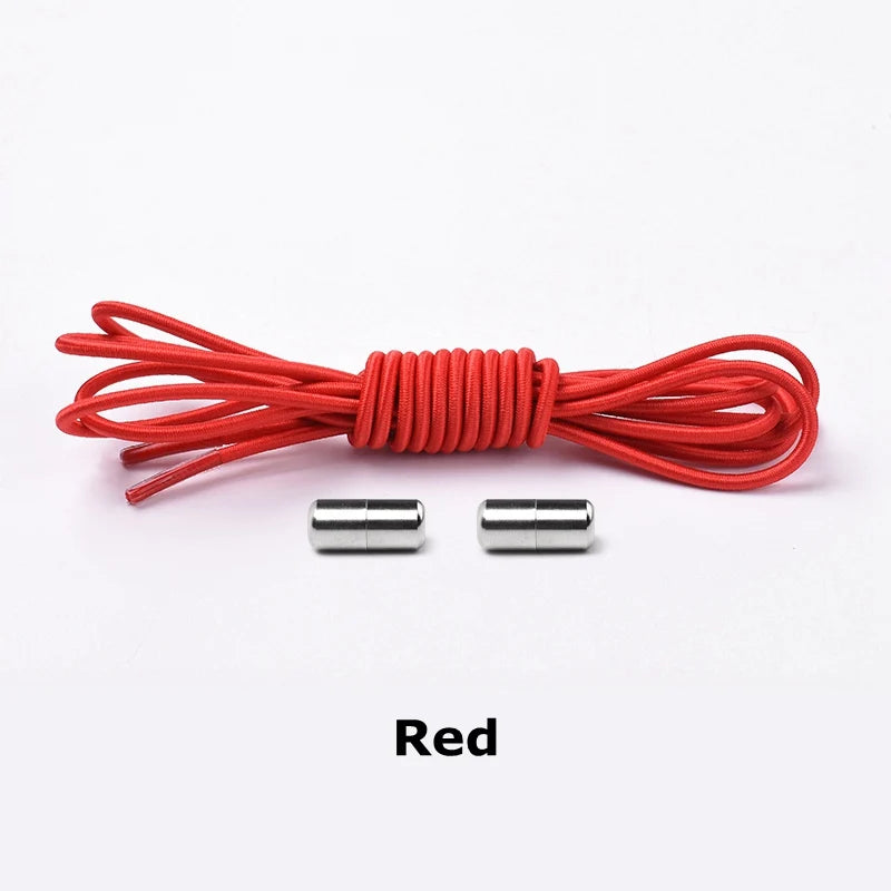 1Pair Elastic Shoelaces round No Tie Shoe Laces Sneakers Shoelace Kids Adult Elastic Laces One Size Fits All Shoes Dropshipping