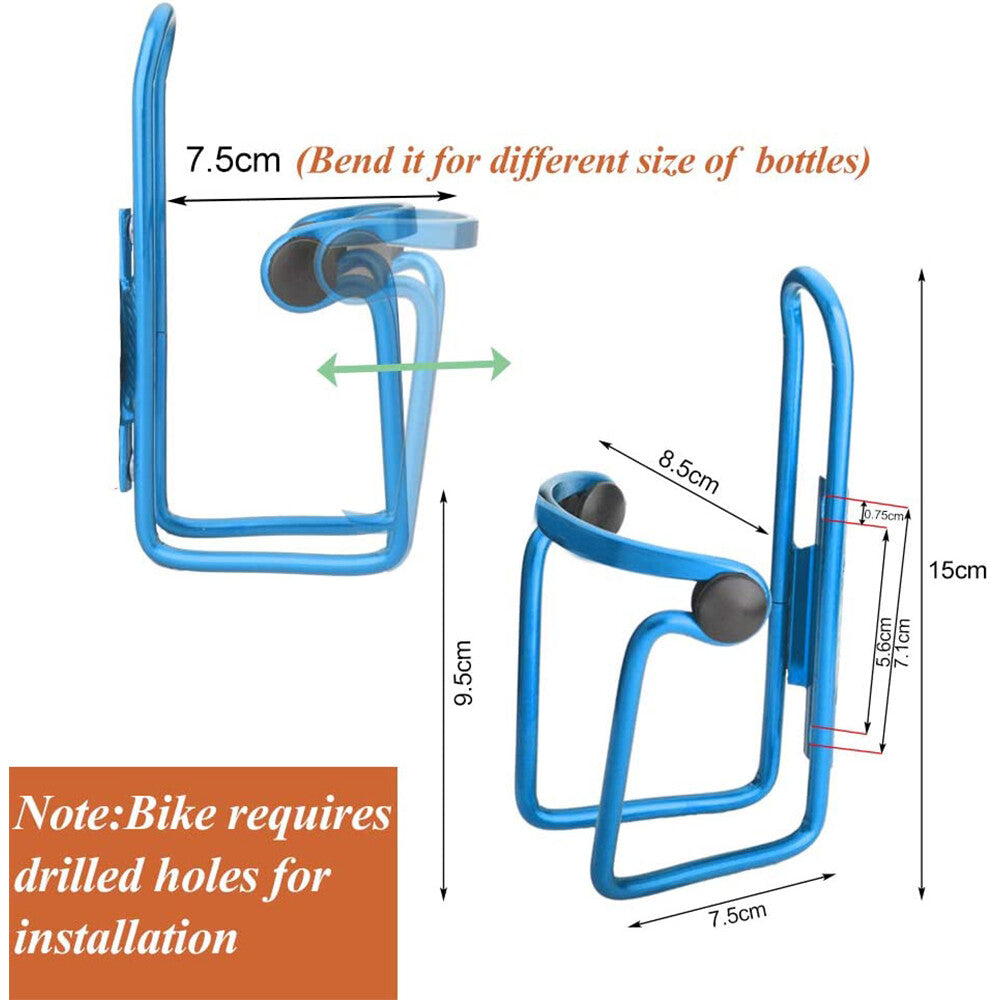 Pack of 2 Water Bottle Cage Adjustable MTB Bike Water Bottle Holder Lightweight
