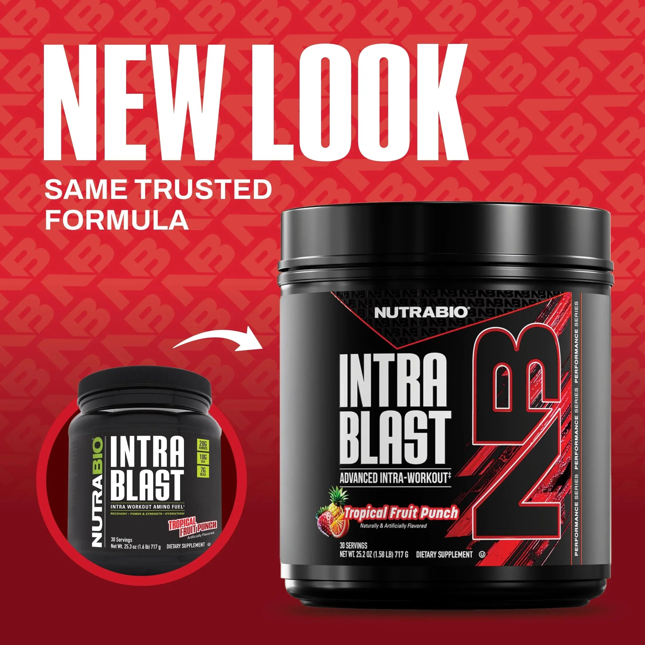 Intra Blast BCAA EAA Electrolyte and Hydration Powder - Amino Acid Supplement, EAA/BCAA Powder - Non-Gmo and Gluten Free - Tropical Fruit Punch - 30 Servings