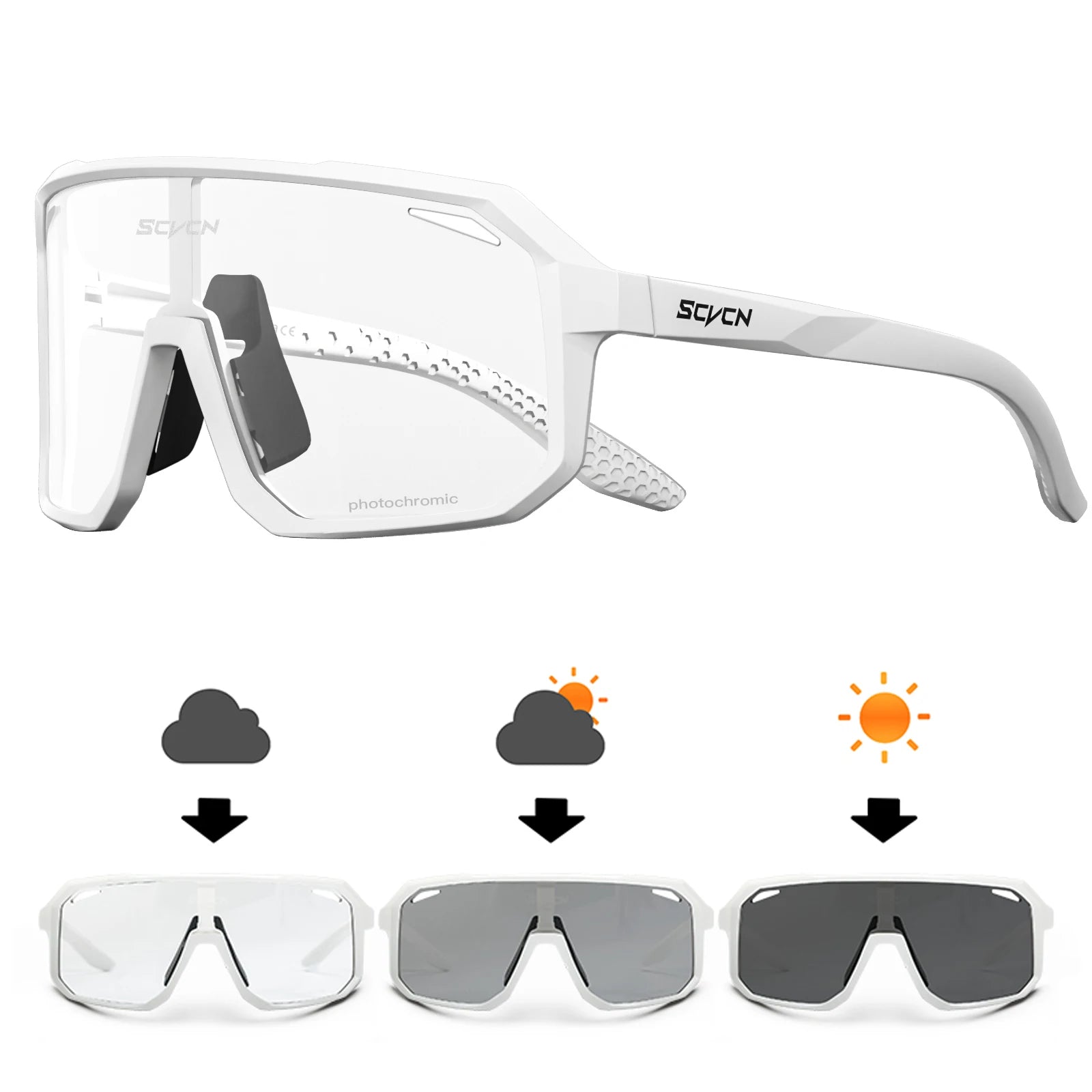 Photochromic Cycling Glasses UV400 Cycling Sunglasses Outdoor Bicycle Sunglasses Bike Goggles Sports MTB Ride Eyewear